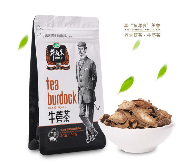 新货买5送1徐州特产天利牛蒡片茶100克养生茶牛起来黄金牛旁茶