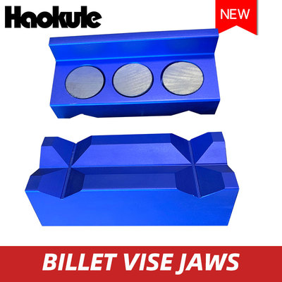 BILLET VISE JAWS汽车燃油管铝制虎钳钳口保护刀片带黑色吸铁石