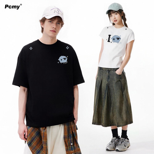PCMY修身显瘦正肩女士T恤情侣装