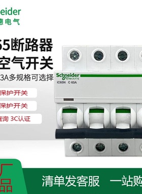 施耐德A9断路器IC65N微型断路器 4P 空开A9F19402漏电保护器