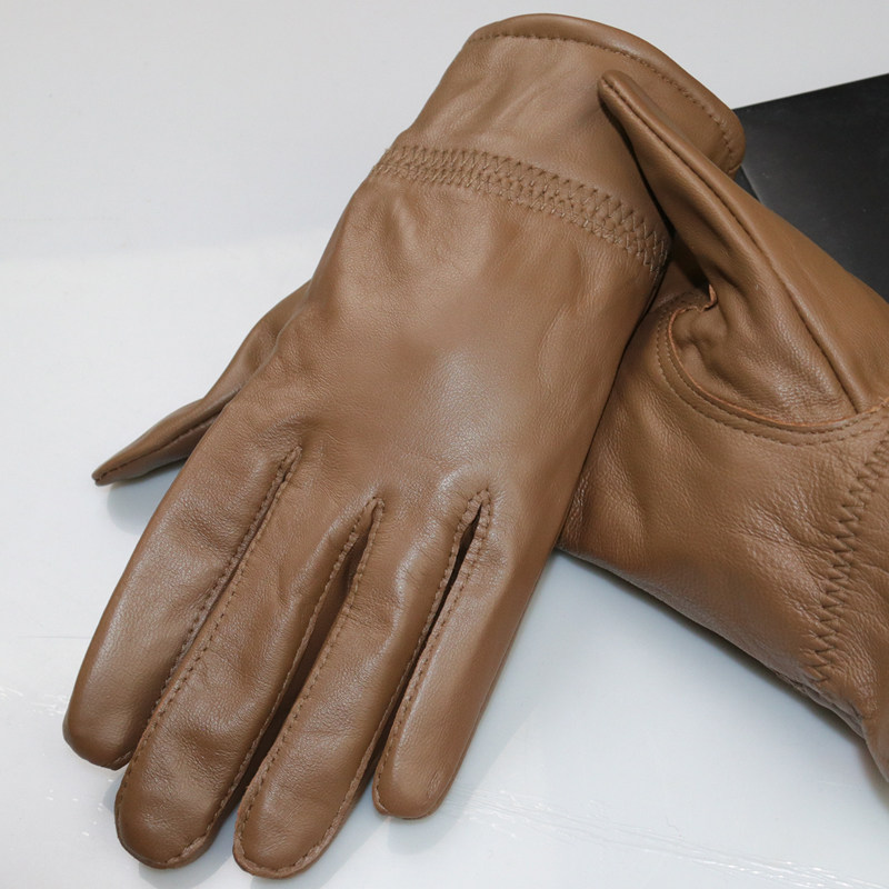 真皮手套男士羊皮加绒保暖骑行开车摩托车防风防寒薄款触屏秋冬季