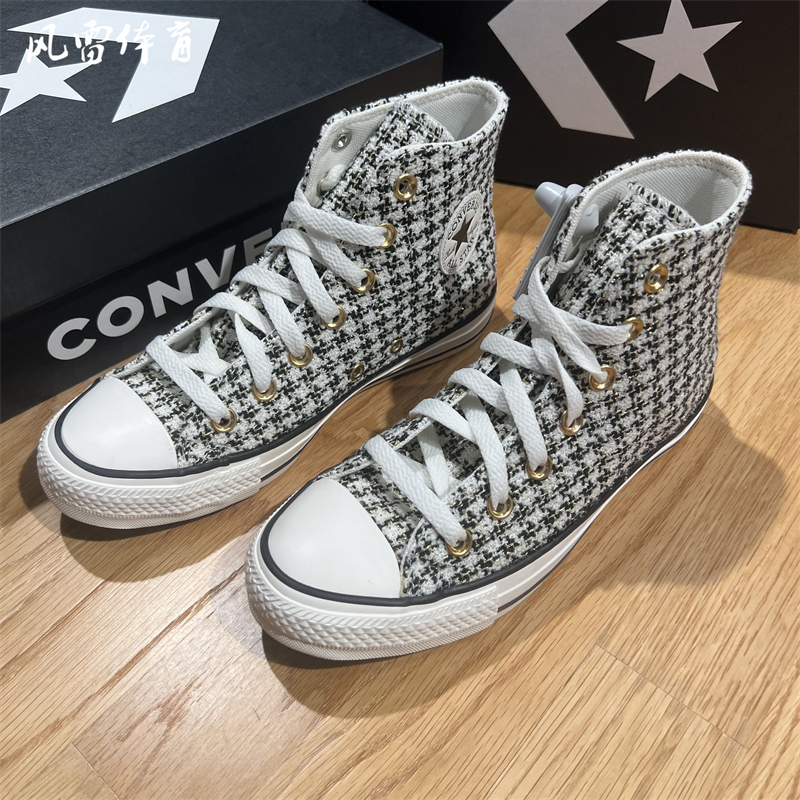 【风雷】CONVERSE匡威女子All Star高帮编织刺绣帆布鞋A12498C