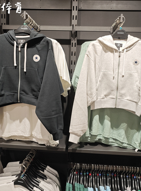 CONVERSE匡威经典圆标薄绒蝙蝠袖女款拉链卫衣10026150-A01-A02