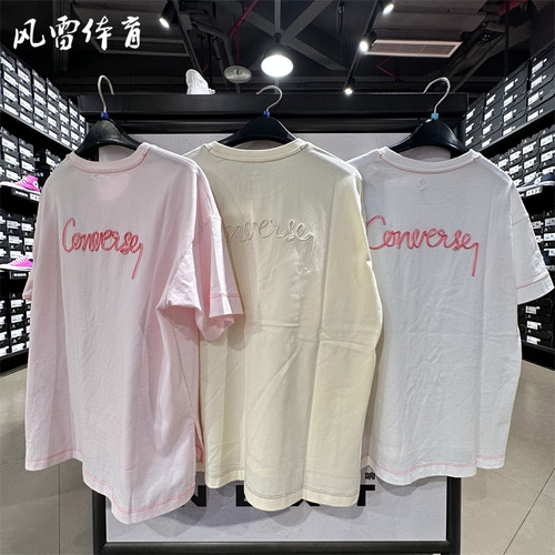 匡威短袖女刺绣字母短袖t恤