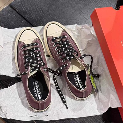 匡威1970S太极深红低帮帆布鞋