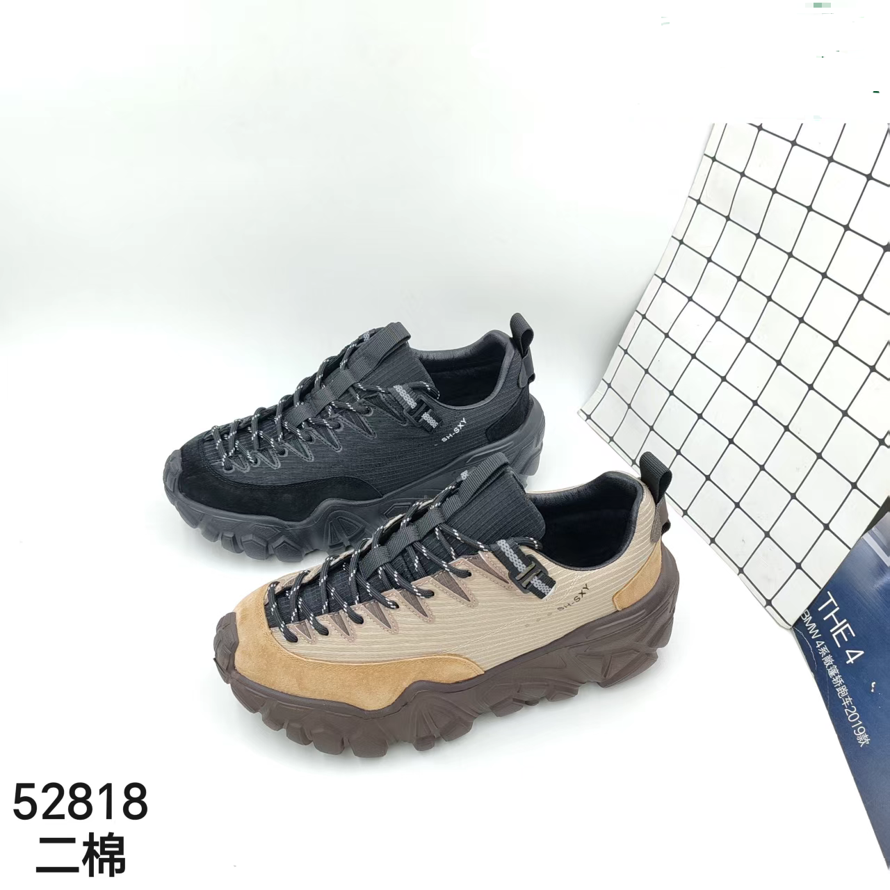 52818【加二棉 男鞋】沙丘山系列户外老爹鞋2025冬季防滑运动鞋