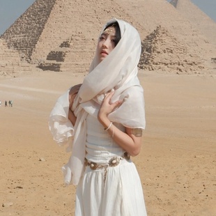 埃及迪拜旅游防晒披肩丝巾女异域风发饰波西米亚度假旅拍裙子腰带