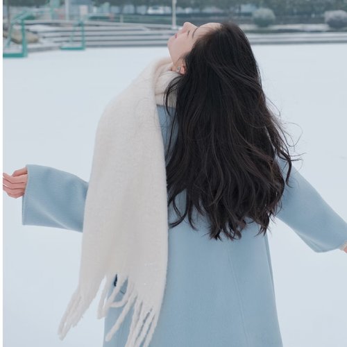 多巴胺围巾女哈尔滨加厚防寒围脖