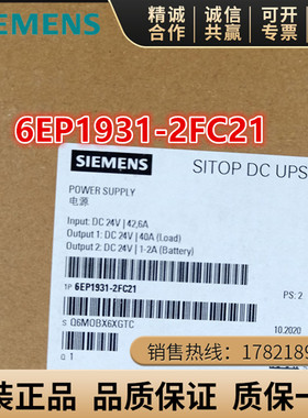 6EP1931 6EP1 931-2FC21原装西门子SITOP DC USV电源模块24V/40A