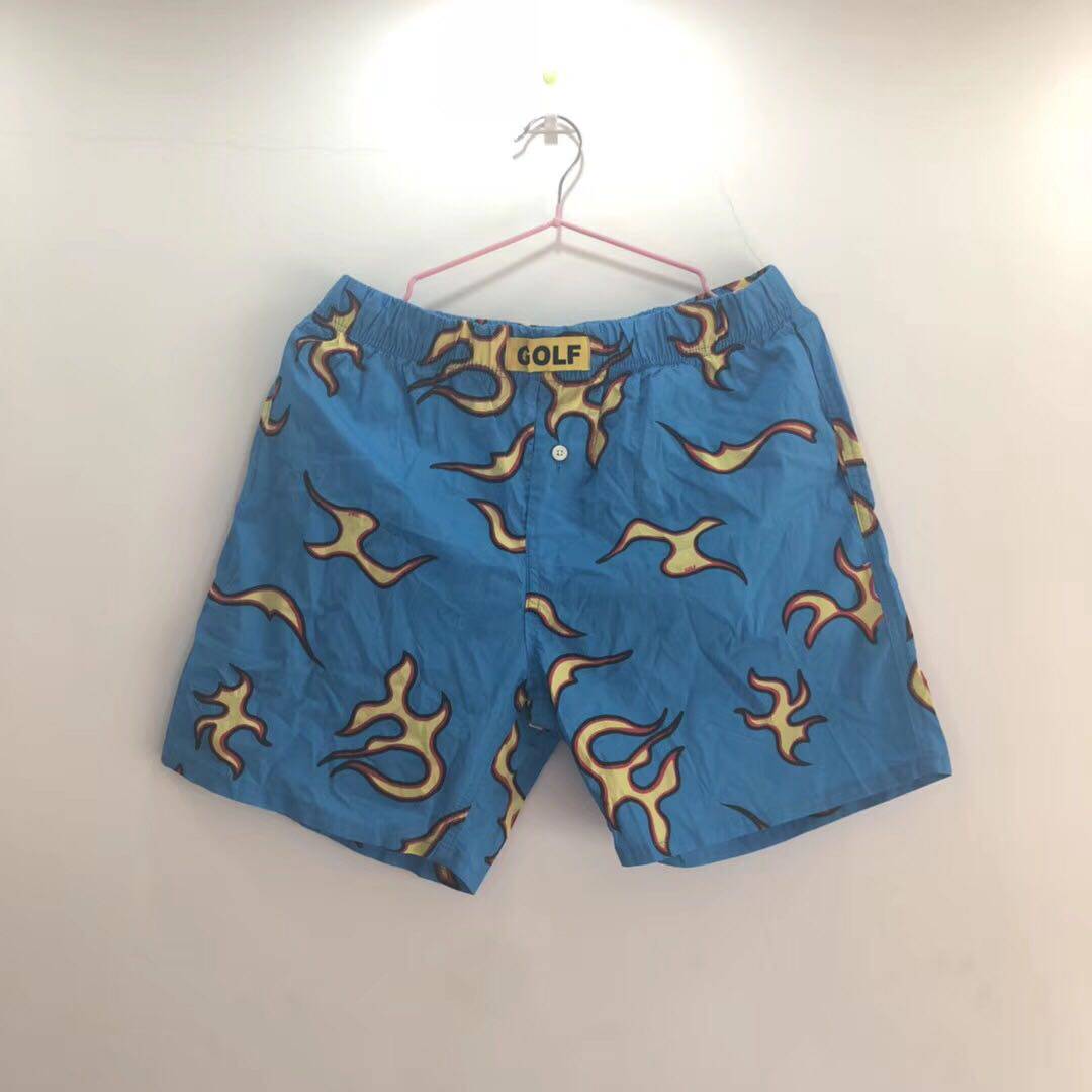 golf wang 蓝色火焰短裤 夏季嘻哈男女同款沙滩裤 五分裤在类目 男装, 休闲裤中 - 来自Buy2taobao.com提供专业的淘宝代购服务