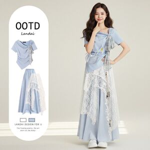 韩系多巴胺海边丁达尔蓝色连衣裙女2026春夏季独特超好看的连衣裙
