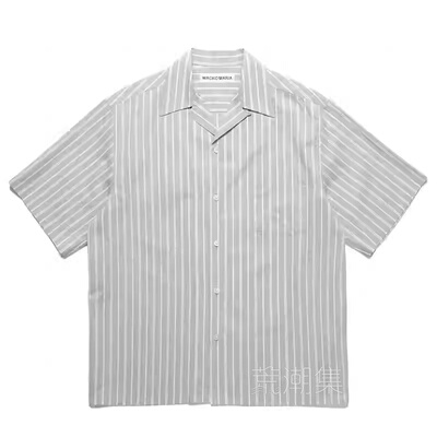 WACKOMARIA条纹短袖宽松衬衫