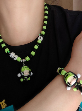 JMH小吴同学 泡泡玛特流浪者diy萌粒水晶项链手链小众个性潮配饰