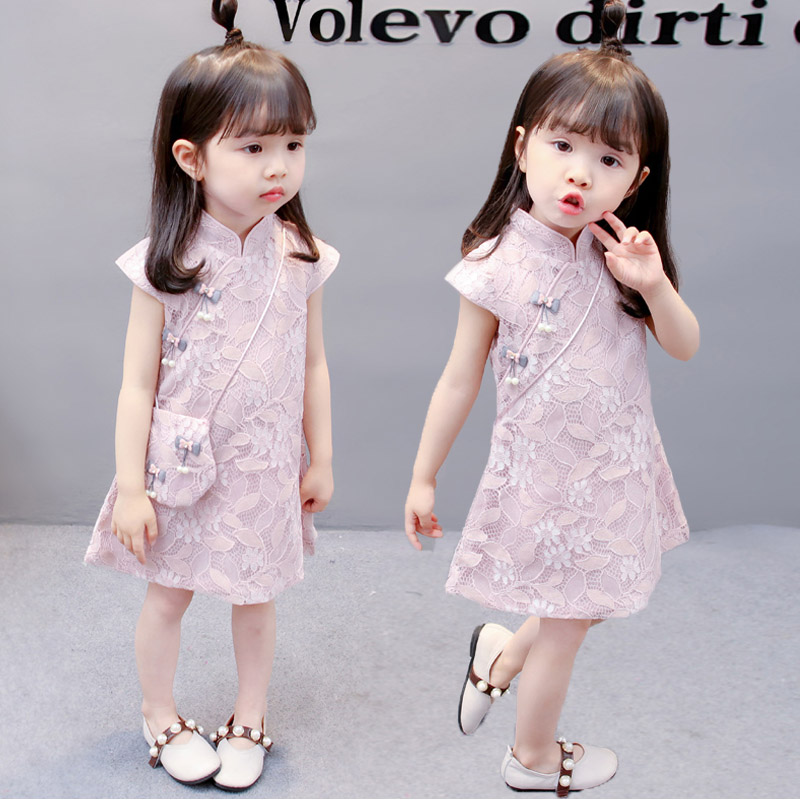 中國風女寶寶旗袍連衣裙0-1-2-3歲4洋氣女童公主裙夏裝女嬰兒裙子