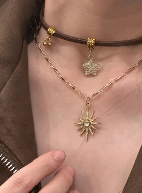 金属合金锁骨链女美拉德颈链