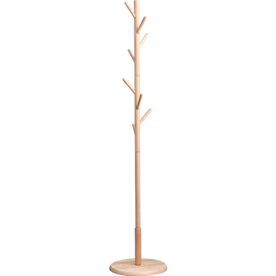 榉木衣帽架挂衣架落地实木卧室简约现代北欧风格单杆式衣架