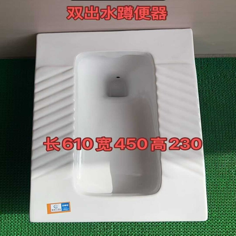 陶瓷蹲便器蹲坑无存水弯防臭带存水弯水箱套餐卫生间蹲坑公厕厕所