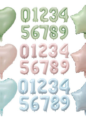 40寸焦糖婴儿粉奶油紫色铝膜大数字气球儿童生日周岁派对拍照装饰