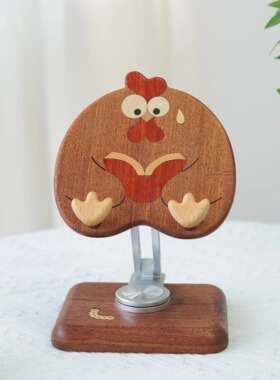 山舍原创平板手机支架实木桌面床头可升降旋转便携折叠ipad支撑架