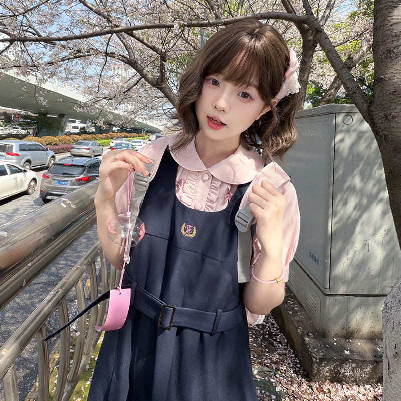 【月野HOUSE】*清中女子部*幼稚园背心裙套装JK衬衫学院风背带裙