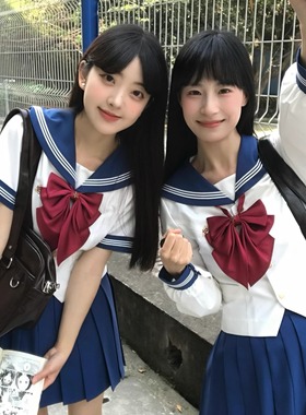 【月野HOUSE】*星岛高* 经典花绀白三本中间服JK收腰夏服