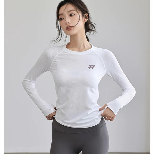 白色修身显瘦透气羽毛球训练服女