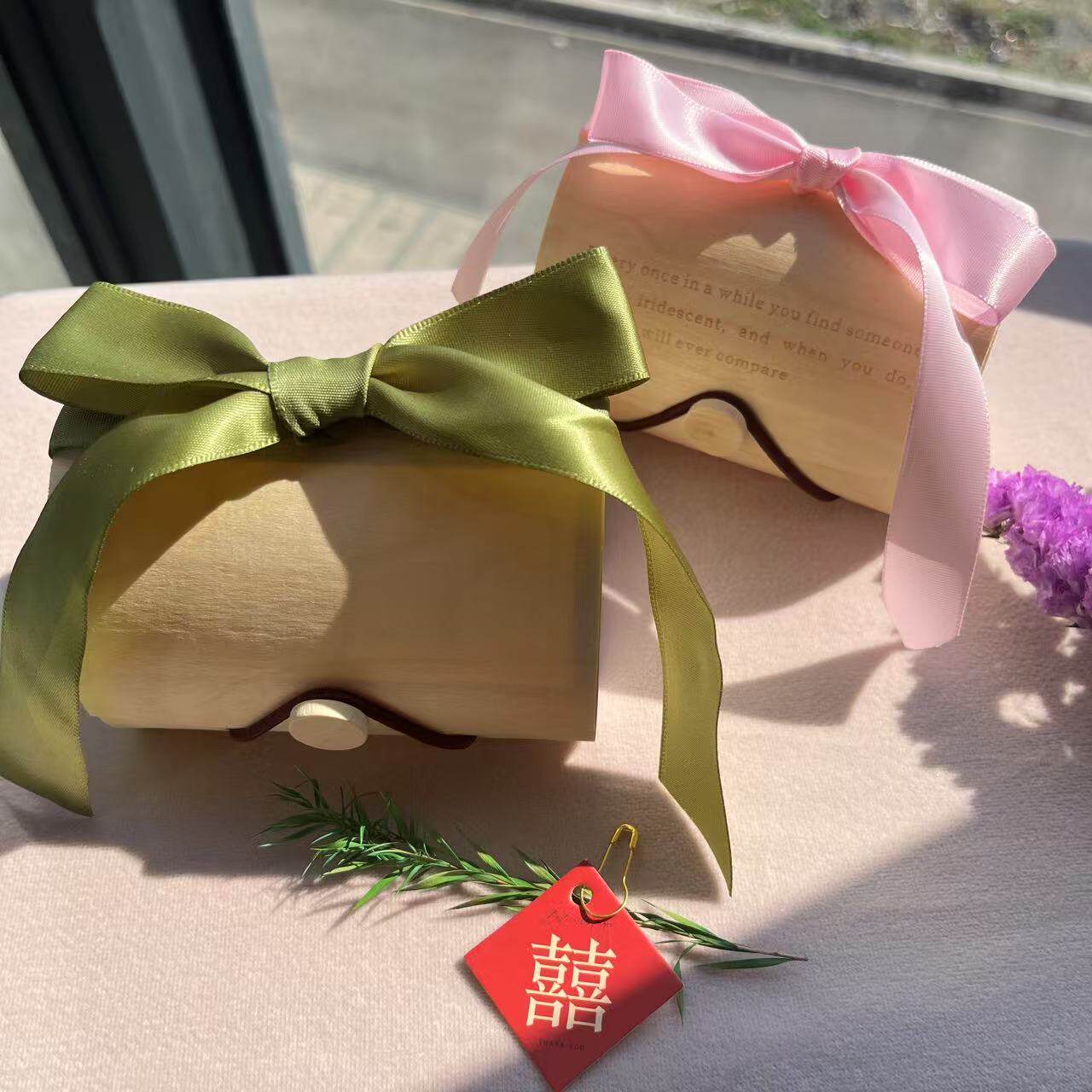 2025新款婚宴回礼喜糖盒简约订婚结婚糖果盒子小众高级伴手礼盒木