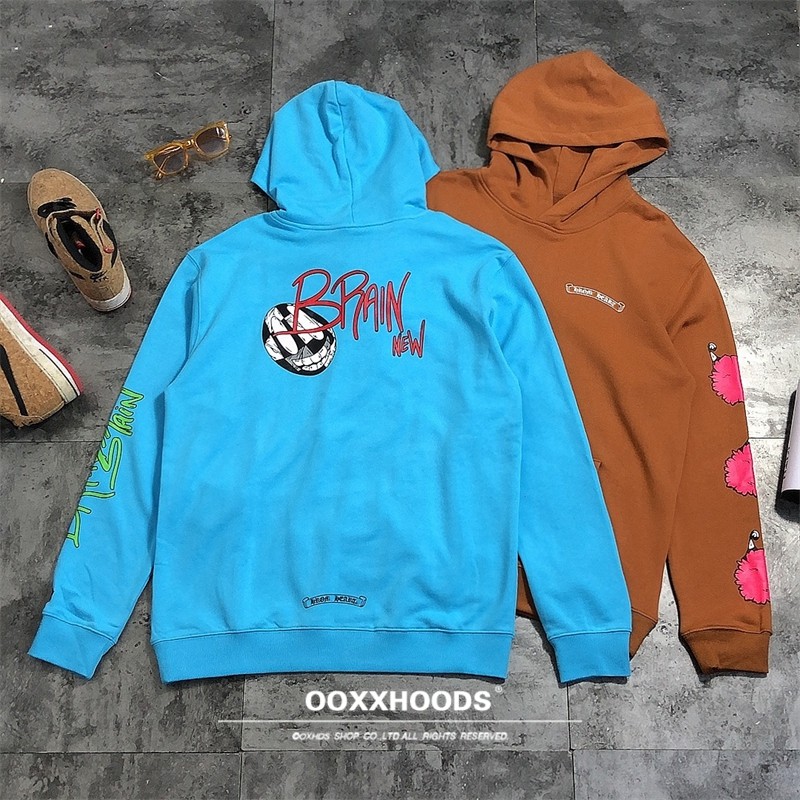 可爱搞怪恶搞怪卡通趣味图案花臂潮牌纯棉连帽衫hoodies卫衣情侣