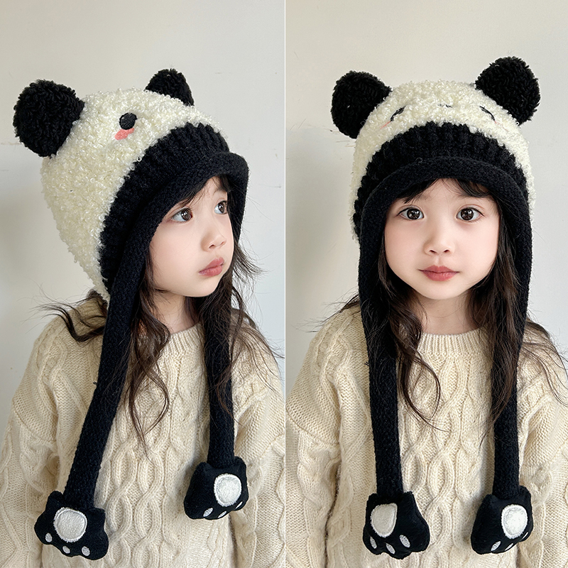 儿童帽冬季宝宝毛线帽子加厚保暖