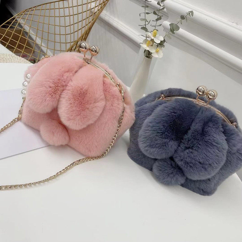 真獭兔毛可爱兔耳朵包包皮草女包链条单肩斜挎儿童卡通毛绒小兔包,箱包皮具/热销女包/男包,通用款女包,淘宝优惠券,粉丝福利购,淘宝优惠卷