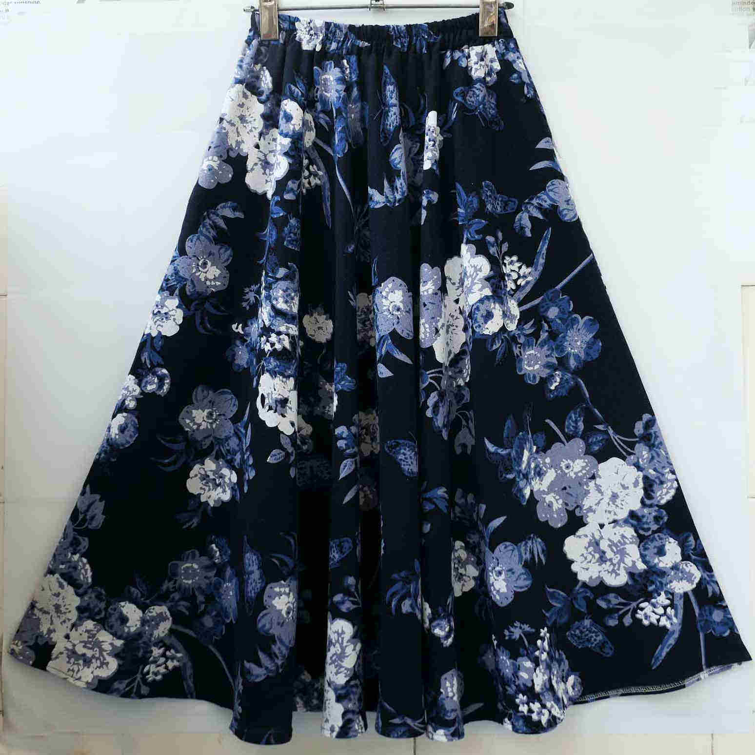 半身裙中长大摆裙宽松大码女夏棉麻印花口袋2025新款中长款碎花