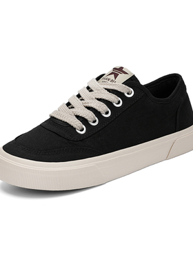 25819闪步男士新款低帮春夏秋季潮流系带运动休闲学生透气帆布鞋