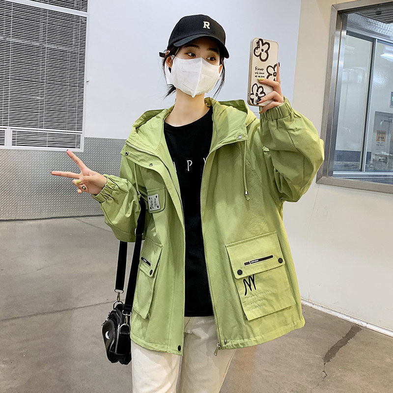 秋冬新款加肥加大码连帽外套女士胖mm洋气质时尚休闲风衣夹克上衣