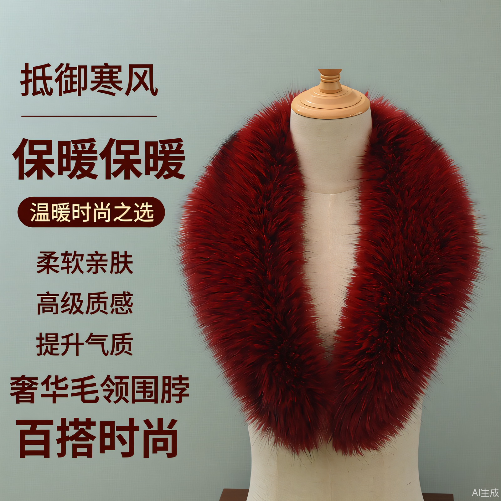 秋冬超大仿狐狸毛领子男女士西装领毛呢大衣青果领毛领子单买通用