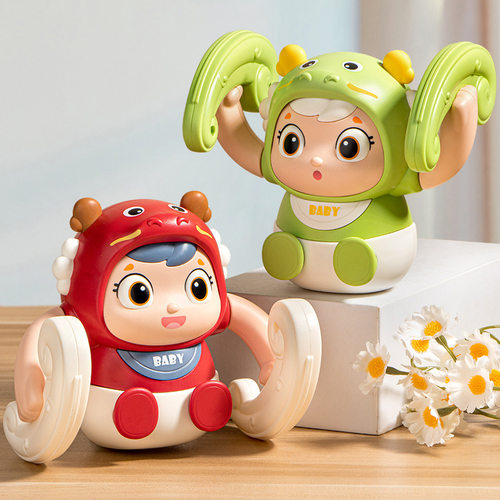 婴儿宝宝学爬翻滚龙早教训练抬头练习哄娃神奇电动玩具礼物