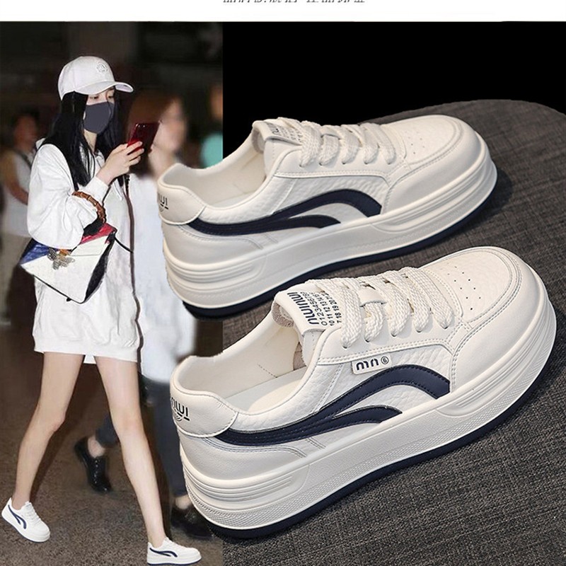 厚底小白鞋女2025新款爆款百搭超火松糕春秋女鞋增高软底休闲板鞋