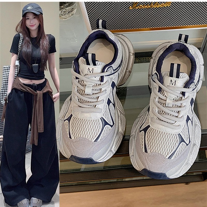 老爹鞋女2025春秋新款百搭厚底网面透气超火休闲运动鞋轻便跑步鞋