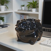 双11大促云冈文创礼品书房居家办公煤雕炭雕萌宠瑞兽小猪笔筒摆件