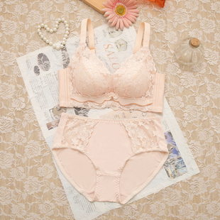 蕾丝支持一件代发 套装 217 内衣文胸女无钢圈小胸聚拢上托中厚款
