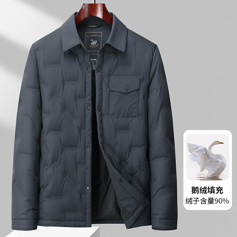 绒外套男保暖时尚蒙口正品联名梦燕男装丫丫羽绒服官方旗艦店男士