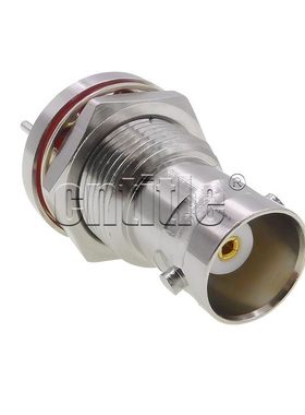 全铜BNC-KYE PCB板连接器 立式四脚插板BNC母座 带螺母垫片焊接