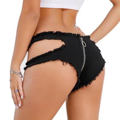 夜店酒吧外穿一拉到底超短裤女潮