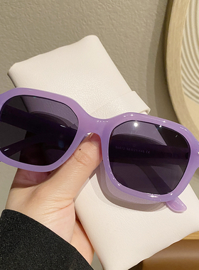 小框千禧风紫色复古墨镜女高级感欧美太阳眼镜2023新款夏天度假款