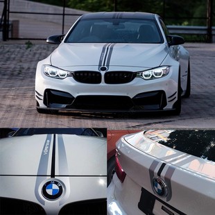 适用宝马3系车贴汽车引擎盖拉花2系1系4系x3x5x6 5系改装机盖贴纸