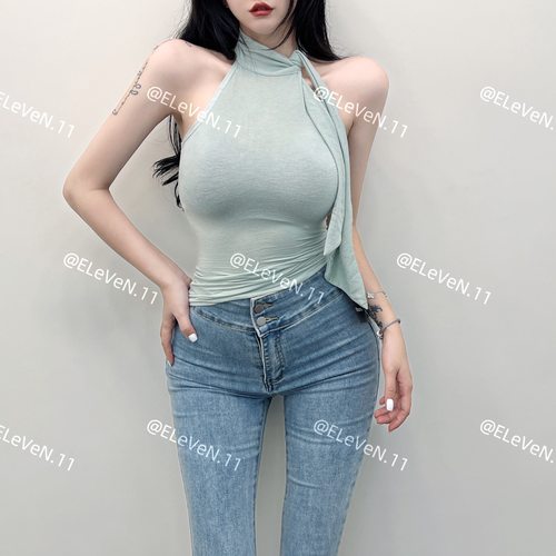 好面料天丝薄款修身显瘦无袖上衣