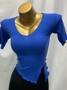 HH热销 韩国女装热销 特别 性感修身短款开叉短袖T恤女BC178my