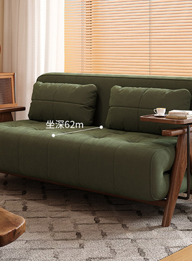 实木可折叠沙发床两用一体小户型客厅阳台多功能伸缩新款家用民宿