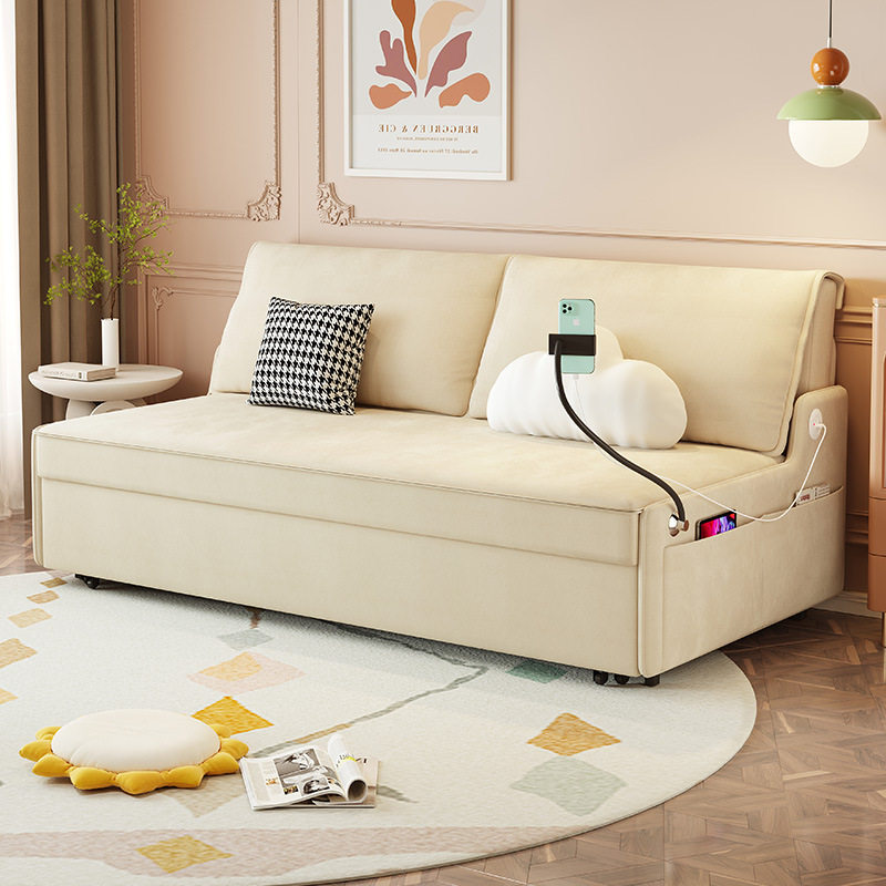 折叠两用沙发床带储物阳台多功能沙发床双人简易直排可伸缩床