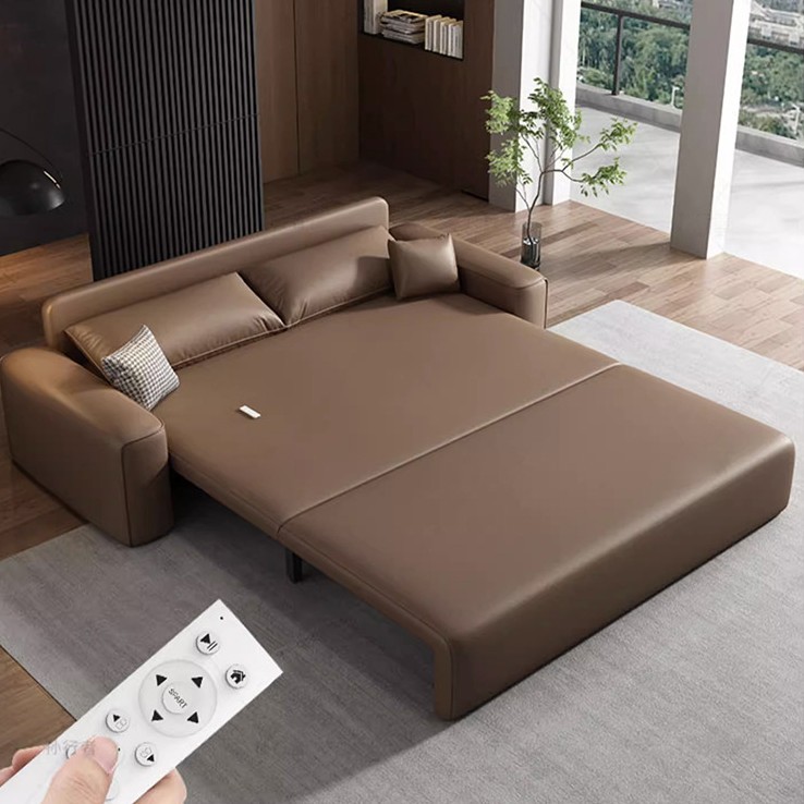 高端电动沙发床两用多功能客厅小户型轻奢全自动双人可折 叠沙发