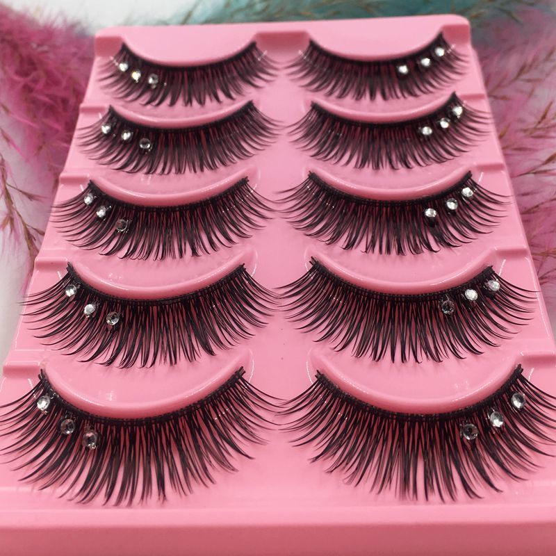 硬梗假睫毛带钻拉丁舞台妆61儿童节日表演出模特浓密夸张大眼睫毛